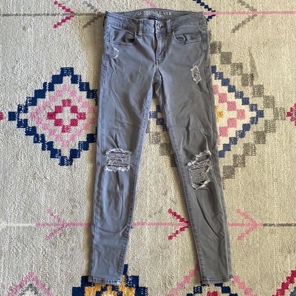 AE blue/grey jeggings - Picture 1 of 5